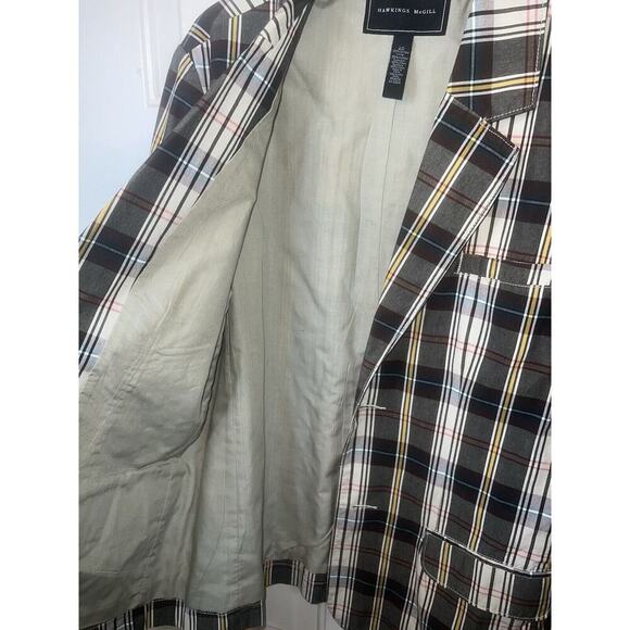 Hawkings & McGill Blazer Jacket Men’s Large Button Up Shirt Plaid Checker Cotton - Picture 3 of 6